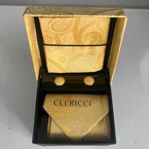 Clericci tie, hanky, cuff link gift set. Brand new